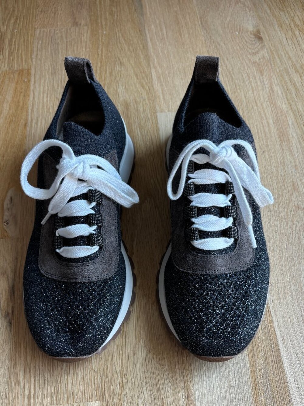 Like New - Brunello Cucinello Suede & Sparkling Cotton Knit Runners